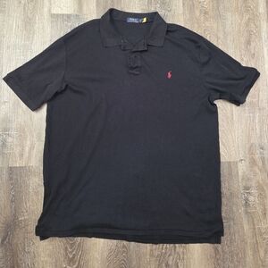 Ralph Lauren Polo Shirt Mens XL Black Red Pony Short Sleeve Preppy Casual